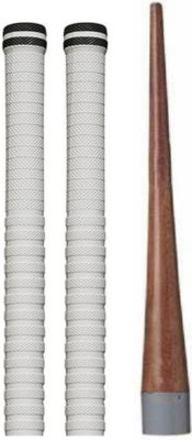 Raider Pair of 2 Cricket Bat White Grip + One Wooden Cone (Gripper) Super Tacky(Pack of 3)