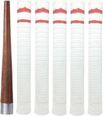 Owlix Pack of 5 Cricket Bat White Grip + One Wooden Cone (Gripper) Super Tacky(Pack of 6)