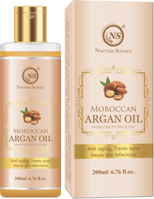 Nuerma Science Moroccan Argan Hair Oil Without Mineral Hair Oil For Restoring Shinness and Strengthening of Hair Roots Hair Oil(200 ml)