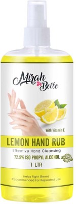 Mirah Belle Lemon Hand Rub Sanitizer with Vitamin E - 1000 ML - FDA Approved - Best for Men, Women and Children - Natural, Herbal, Sulfate and Paraben Free Hand Sanitizer Spray Pump Dispenser(1000 ml)