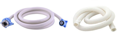 NEW WARE 3 Meter Washing machine Hose Inlet pipe With Outlet Pipe For Drain/Extension/Outlet Hose Pipe For Top Loading Fully Automatic Washing Machine Pipe (Inlet+Outlet Combo) Size-Both 3 Meter Hose Pipe(300 cm)