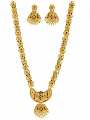 J D WORLD Alloy Gold, Green, Red Jewellery Set(Pack of 1)