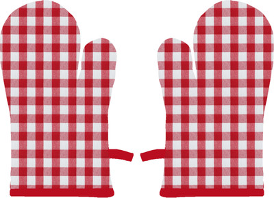 AIRWILL Red Cotton Kitchen Linen Set(Pack of 2)