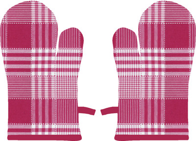 AIRWILL Pink Cotton Kitchen Linen Set(Pack of 2)