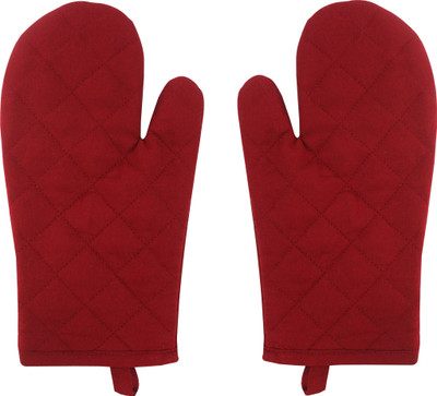 AIRWILL Red Cotton Kitchen Linen Set(Pack of 2)