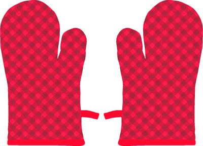 AIRWILL Red, Black Cotton Kitchen Linen Set(Pack of 2)
