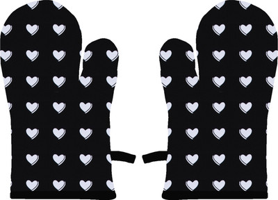 AIRWILL Black, White Cotton Kitchen Linen Set(Pack of 2)
