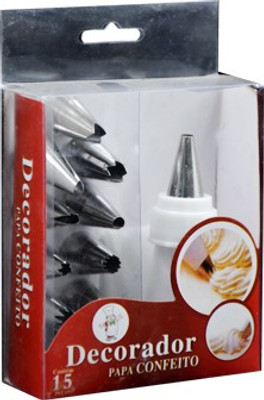 MEZIRE 12 Piece Piping Bag Nozzles Cake Decorating Tool Set Frosting Icing Cream Syringe Piping Bag Tips With Steel Nozzles Muffin Dessert Decorators Reusable & Washable Kitchen Tool Set(Silver & White) Plastic, Steel Multi-opening Icing Nozzle(Steel Pack of 12)