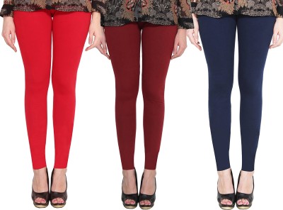 Clarita Ankle Length Ethnic Wear Legging(Red, Maroon, Dark Blue, Solid)