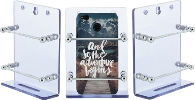 TDO Wall Mobile Stand Holder | AC / TV Remote Holder Colour (Transparent 3 Pcs) Mobile Holder