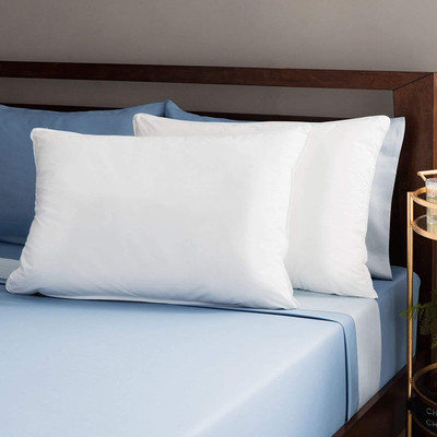 FABROEL Polyester Fibre Solid Sleeping Pillow Pack of 2(White)