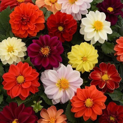 Poches Dahlia Double Figaro Mix Seed(32 per packet)