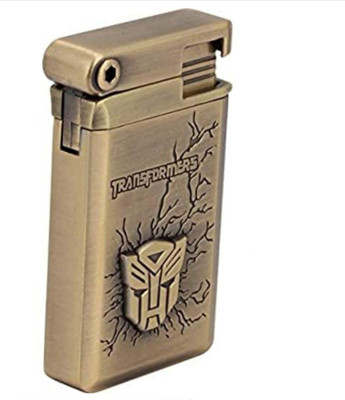 Ala Flame FIRST QUALITY EMBOSSED TRANSFORMERS FLAME CIGARETTE LIGHTER GOLD Pocket Lighter Pocket Lighter(GOLD)