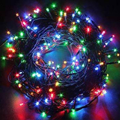 METTSTONE 100 LEDs 15.24 m Multicolor Flickering, Color Changing String Rice Lights(Pack of 1)