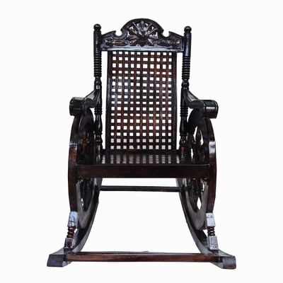 CRUZ INTERNATIONAL Solid Wood 1 Seater Rocking Chairs(Finish Color - BLACK)