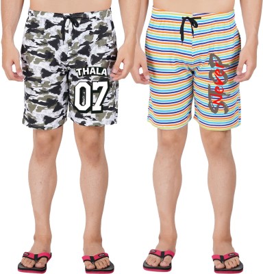 HOTFITS Graphic Print Men Multicolor Basic Shorts