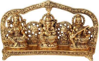 MANN KI CHOICE MANN KI CHOICE Goddess Laxmi Ganesha Saraswati Idol - Lakshmi Ganesh Murti Decorative Showpiece Decorative Showpiece Decorative Showpiece - 14 cm (Aluminium, Gold) Decorative Showpiece  -  13.5 cm(Metal, Gold)