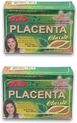SA Deals Renew Placenta Classic With Double-Acting-Anti Aging & Skin Whitening Soap (Pack Of 2, 135g Each)(2 x 67.5 g)