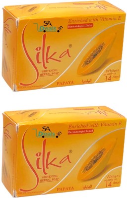 SA Deals SILKA Herbal papaya Enriched Soap For Anti Wrinkle And Skin glow Soap 135g (Pack Of 2, 135g Each)(2 x 67.5 g)