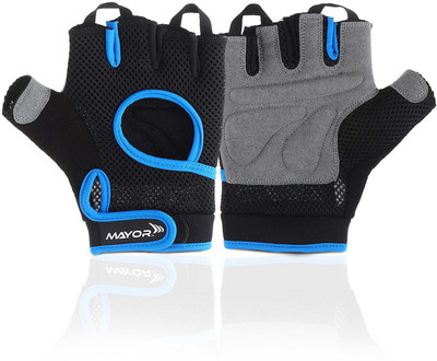 MAYOR Mars Gym Gloves Gym & Fitness Gloves(Black, Blue)