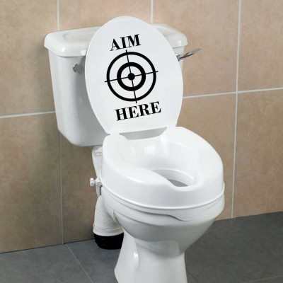 KREEPO 19 cm toilet_sticker24_blk Self Adhesive Sticker(Pack of 1)