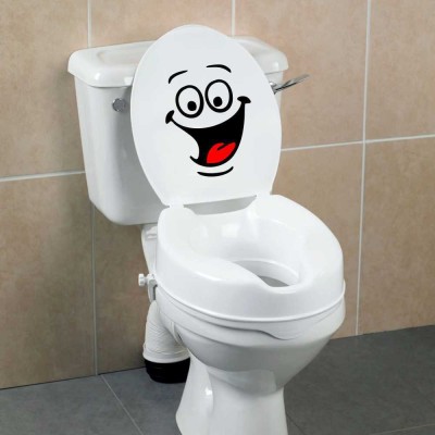 KREEPO 19 cm toilet_sticker5_multcr Self Adhesive Sticker(Pack of 1)