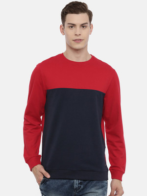 3Pin Full Sleeve Color Block Men Sweatshirt