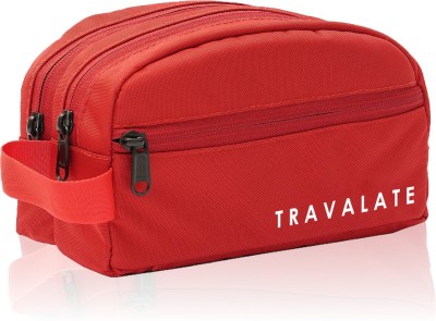 Travalate 2 Zipper Toiletry Travel Bags Makeup Shaving Kit Pouch for Men and Women Travel Toiletry Kit(Red)