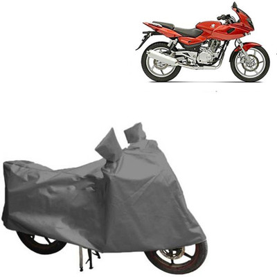 MOTOWORLD Waterproof Two Wheeler Cover for Bajaj(Pulsar 220 DTS-i, Grey)