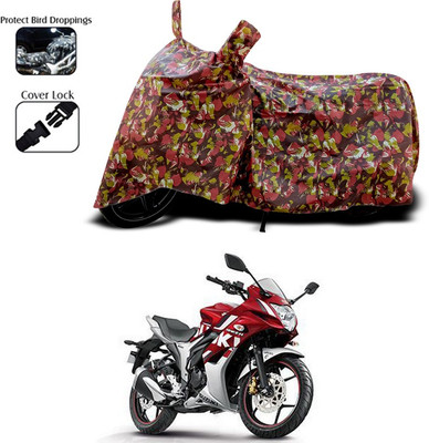 ANTHUB Two Wheeler Cover for Suzuki(Red)