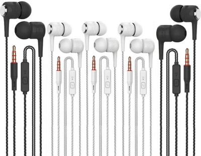 SPN SP-27 Combo Of 5 Clear Sound Extra Bass Earphones With Mic Wired Headset(White, Black, In the Ear)
