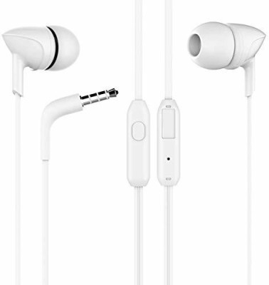 Meyaar Abhinandan High Bass Earphones Wired Headset with Mic Wired Headset(White, In the Ear)