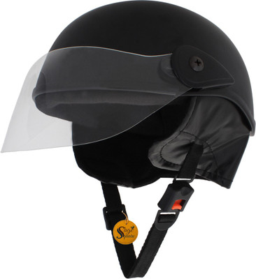 Sage Square Adjustable Junior Helmet for Kids Baby Safety and Comfort (3-12 Years) Motorbike Helmet(Black)