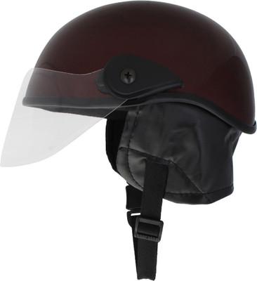 Sage Square Multi-Purpose Half Helmet Motorsports Helmet(Maroon Matte)