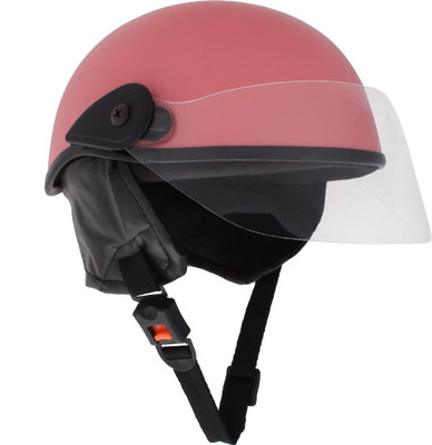 Sage Square Multi-Purpose Half Helmet Motorsports Helmet(Pink Glossy)