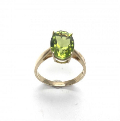 KUNDLI GEMS Peridot stone Ring Natural Stone Peridot Astrological & Lab Certified Stone Peridot Gold Plated Ring