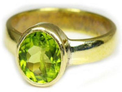 RATAN BAZAAR Peridot ring Original stone 5.00 ratti stone certified and Astrological Purpose for unisex Stone Peridot Gold Plated Ring