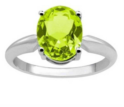 RATAN BAZAAR Stone Peridot Silver Plated Ring