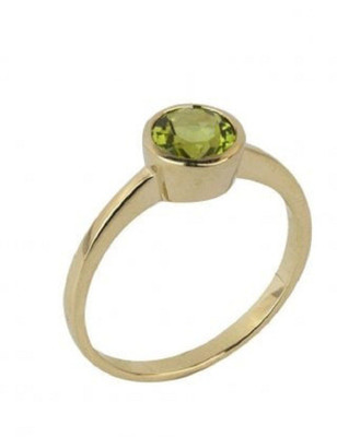 RATAN BAZAAR Peridot stone Ring Original Certified stone 6.00 carat stone Unheated Astological Purpose for unisex Stone Peridot Gold Plated Ring