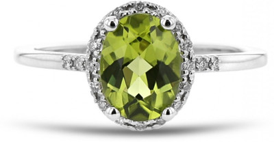 RATAN BAZAAR Stone Peridot Silver Plated Ring
