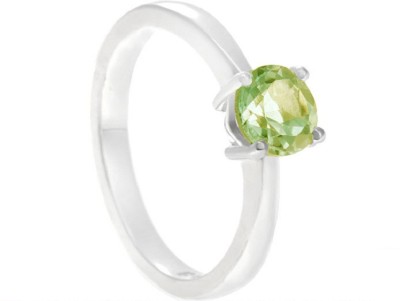 KUNDLI GEMS Peridot Ring Natural Peridot Stone Original Stone Lab Certified & Astrological Stone Peridot Silver Plated Ring