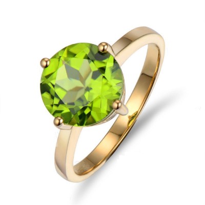 RATAN BAZAAR Peridot ring Original stone 5.00 ratti stone certified and Astrological Purpose for unisex Stone Peridot Gold Plated Ring