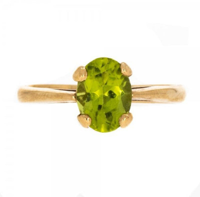 KUNDLI GEMS Peridot Ring Natural Peridot Stone Original Stone Lab Certified & Astrological Stone Peridot Gold Plated Ring