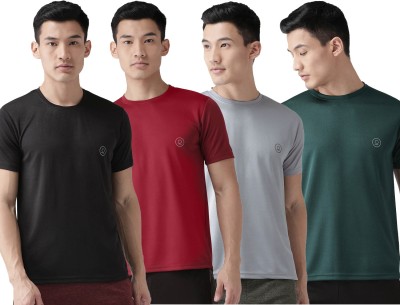 CHKOKKO Solid Men Round Neck Multicolor T-Shirt