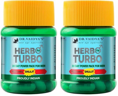 Dr. Vaidya's Herbo24Turbo Capsules - Supports Vitality, Strength, Stamina & Power | Ayurvedic(Pack of 2)