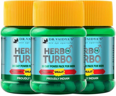 Dr. Vaidya's Herbo24Turbo Capsules - Supports Vitality, Strength, Stamina & Power For Men(Pack of 3)