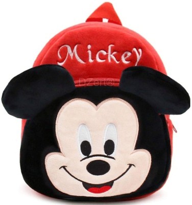 KAIN •	MICKEY Bag Soft Material School Bag For Kids Plush Backpack Cartoon Toy | Children's Gifts Boy/Girl/Baby/ Decor School Bag For Kids(Age 2 to 6 Year) and Suitable For Nursery,UKG,NKG Student High Quality School Bag School Bag(Red, 10 L)