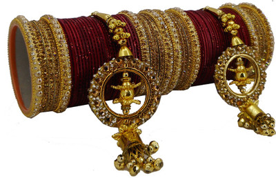 Royal Bangles Metal Zircon Bangle Set(Pack of 68)