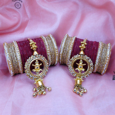 PRETTY GEMS Metal Zircon Bangle Set(Pack of 68)