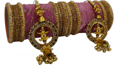 Royal Bangles Metal Zircon Bangle Set(Pack of 68)